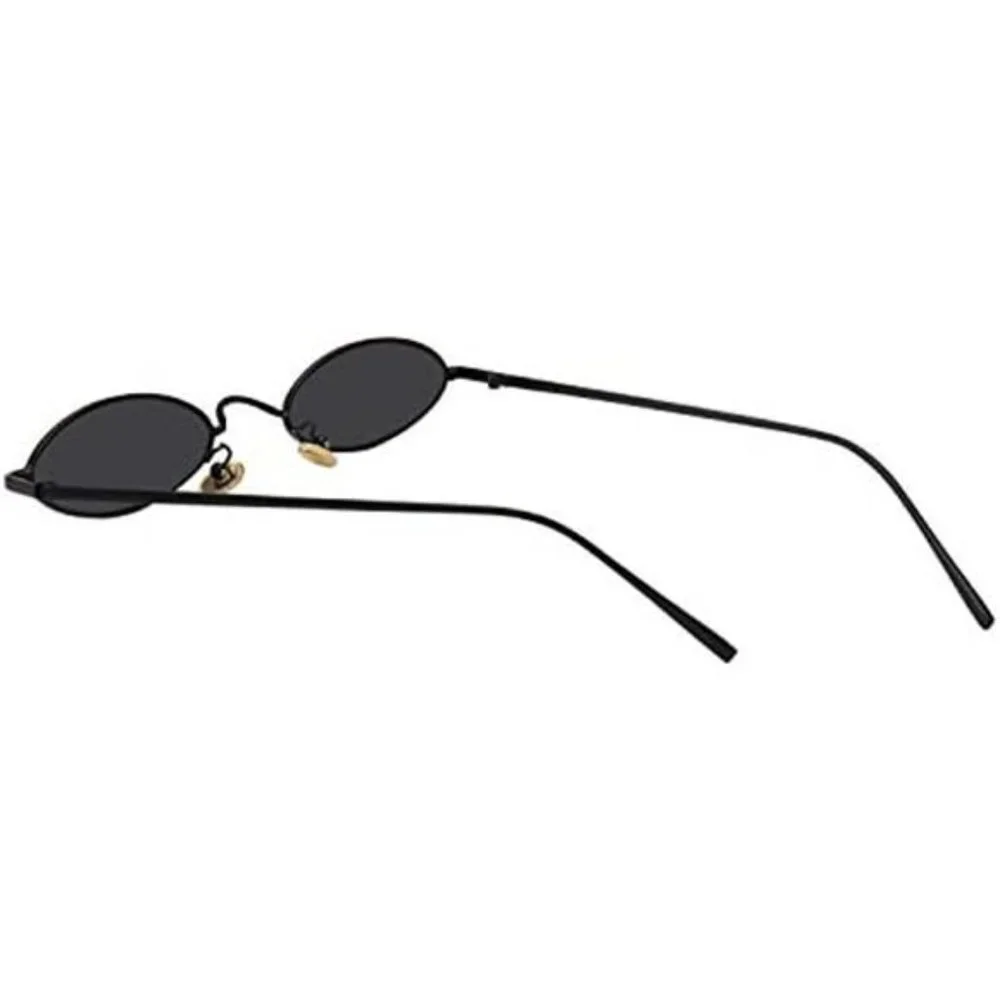 Vintage Oval Sunglasses For Women - Small Metal Frames, UV Protective Coating - Picture 2 of 5